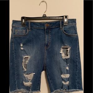 Fashion Nova Low Rise Denim Bermuda Shorts